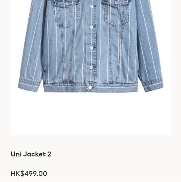 Uni Jacket 2 &Denim Mens Stripe Y2K Jean Jacket sz M - Picture 10 of 10